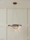 Alila - 5 light graphite silver tiered crystal glass chandelier