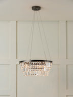 Alila - 5 light graphite silver tiered crystal glass chandelier