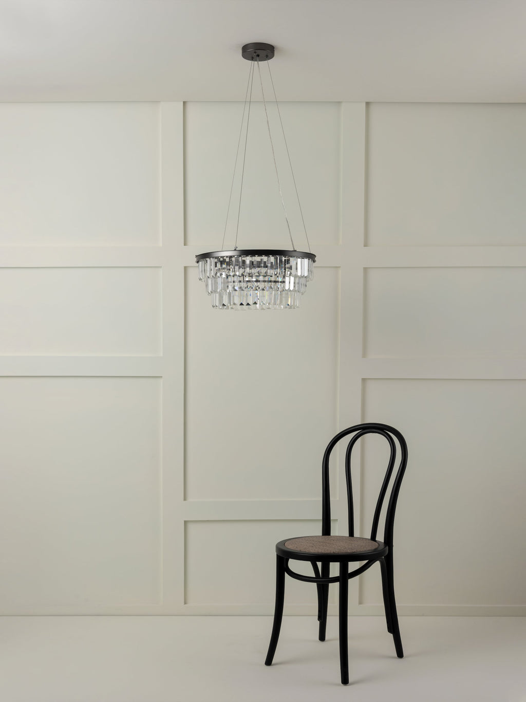 Alila - 5 light graphite silver tiered crystal glass chandelier