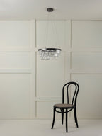 Alila - 5 light graphite silver tiered crystal glass chandelier