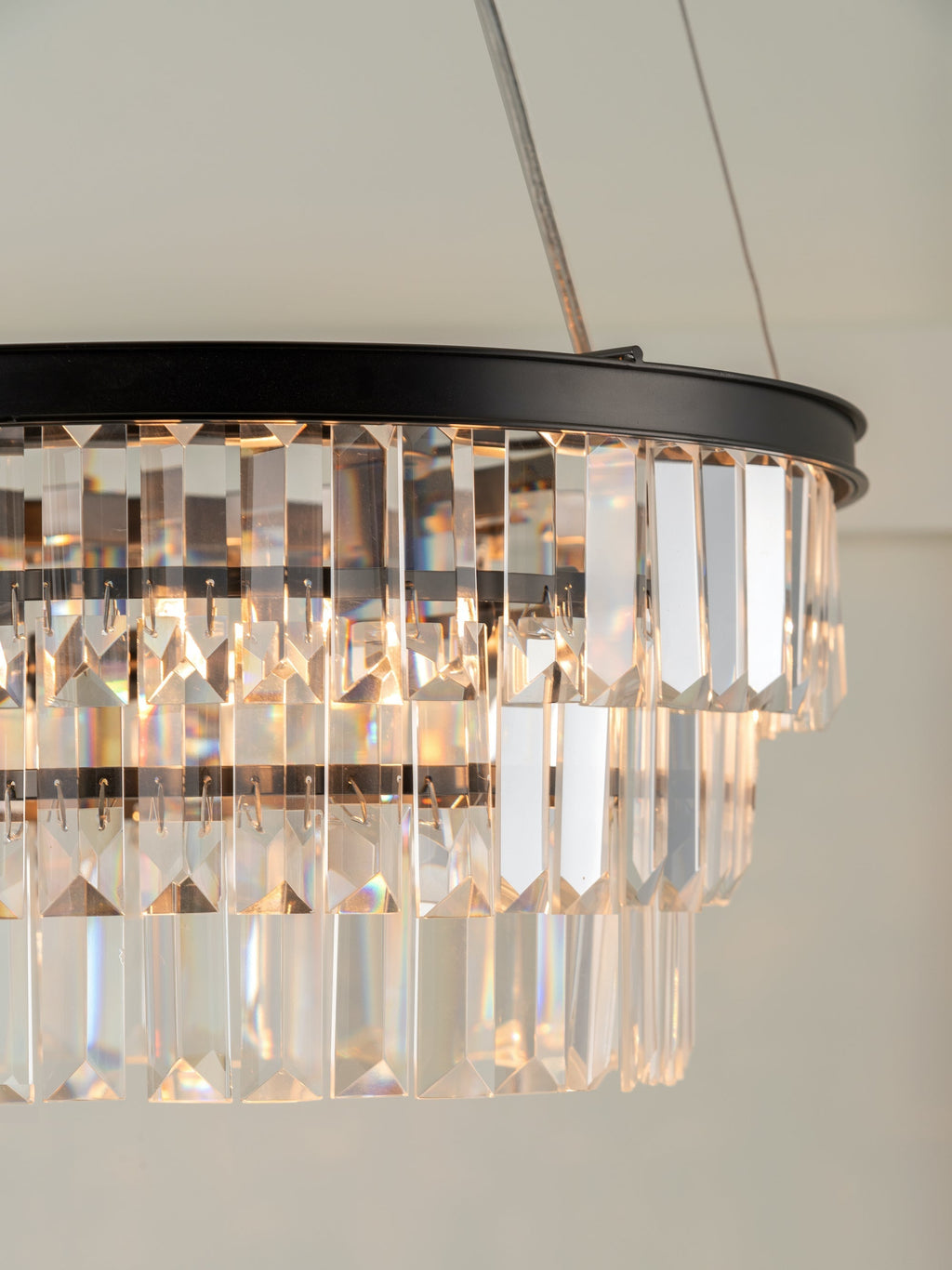 Alila - 5 light graphite silver tiered crystal glass chandelier