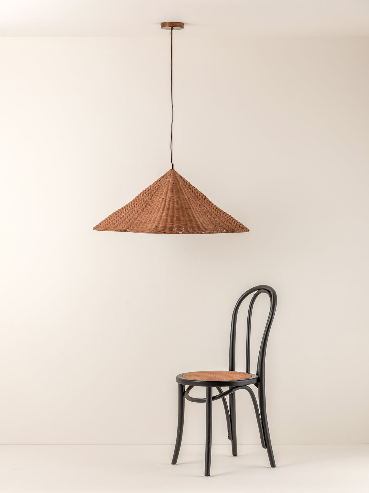 Bardi - 1 light oversized scalloped rattan pendant