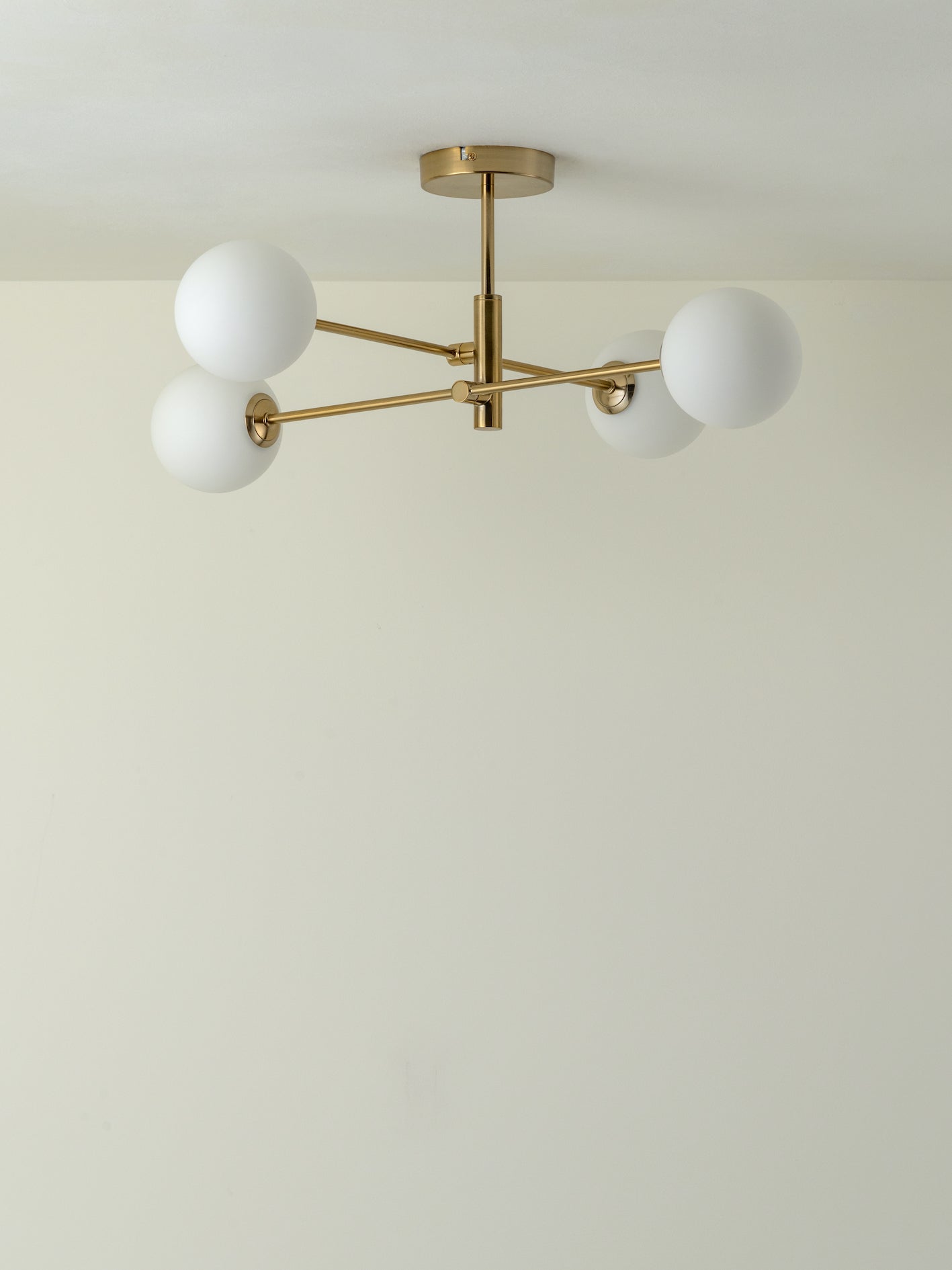 Chelso - 4 light brass and opal flush