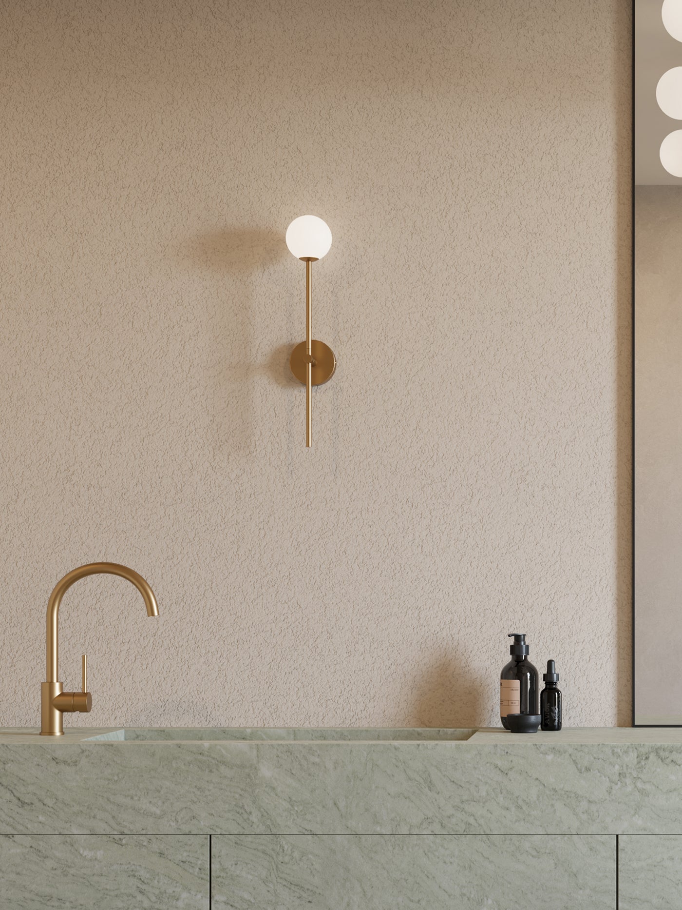 Chelso - brushed brass and opal wall light