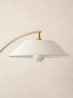 Circo - 1 light arc brass and natural linen floor lamp