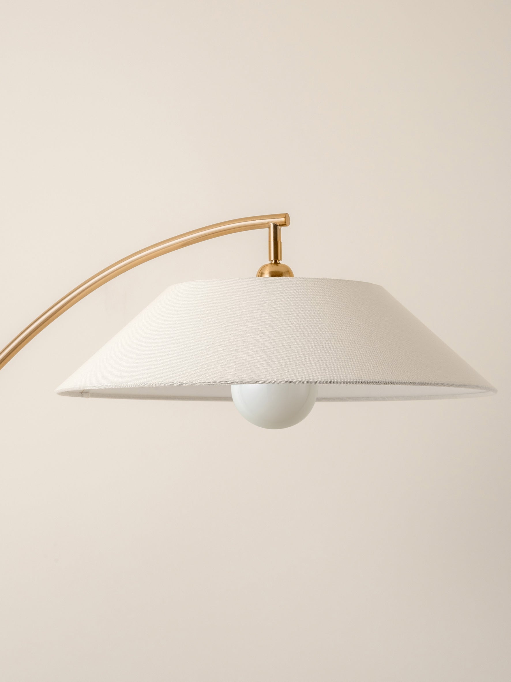Circo - 1 light arc brass and natural linen floor lamp