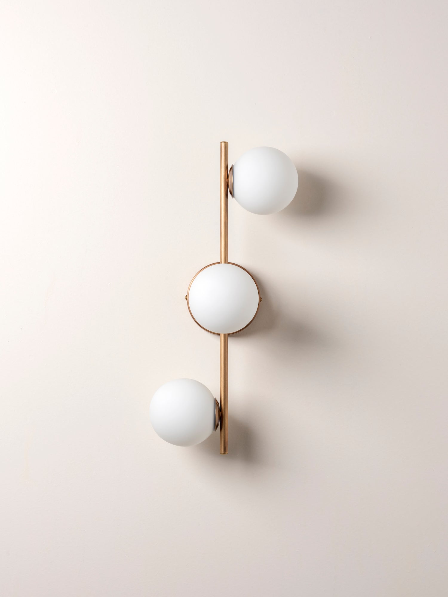 Coro - 3 light aged brass and opal ceiling / wall