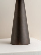 Orta - aged brass and bronze cone table lamp
