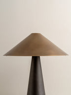 Orta - aged brass and bronze cone table lamp