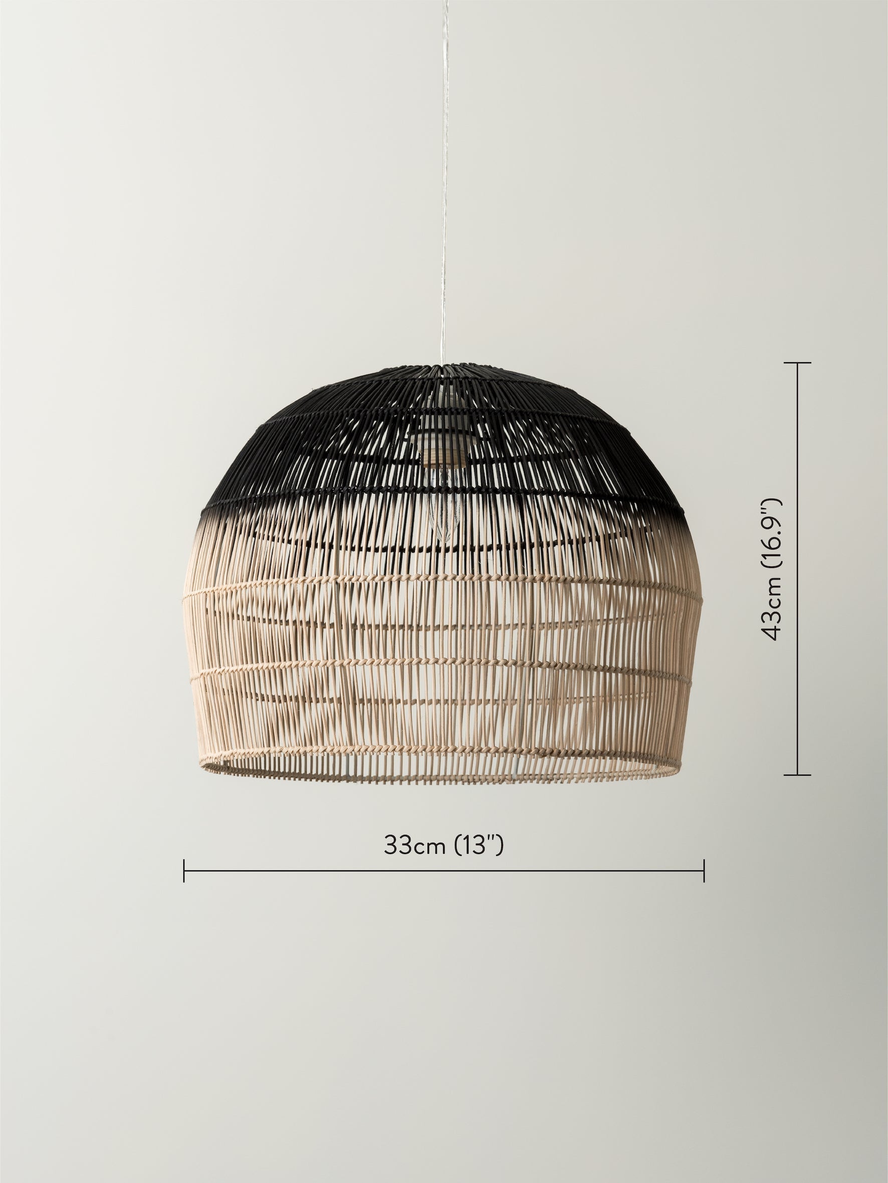 Bilu - black and natural ombre pendant light