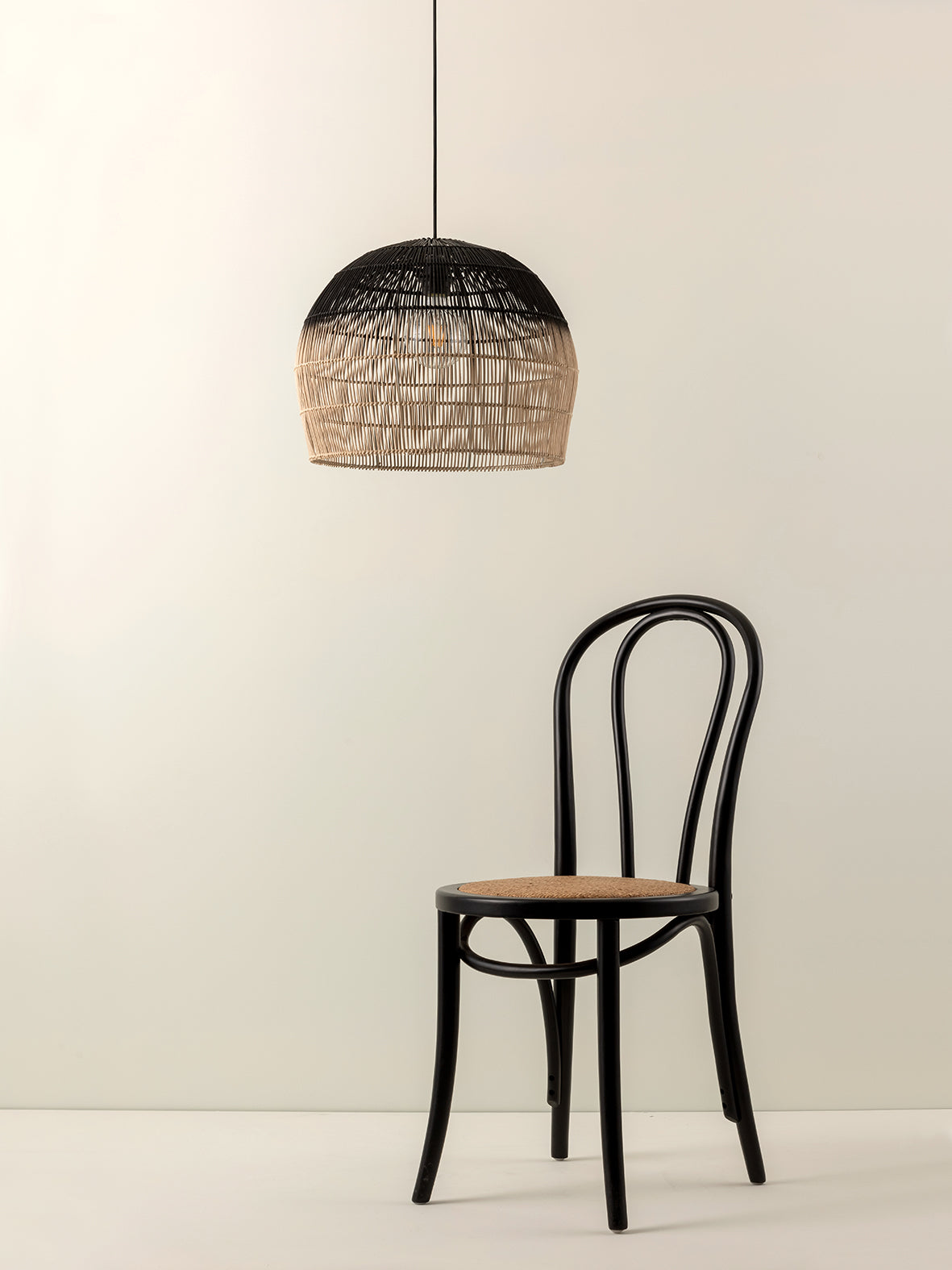 Bilu - black and natural ombre pendant light