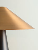 Orta - 1 light antique silver and burnished brass cone table lamp