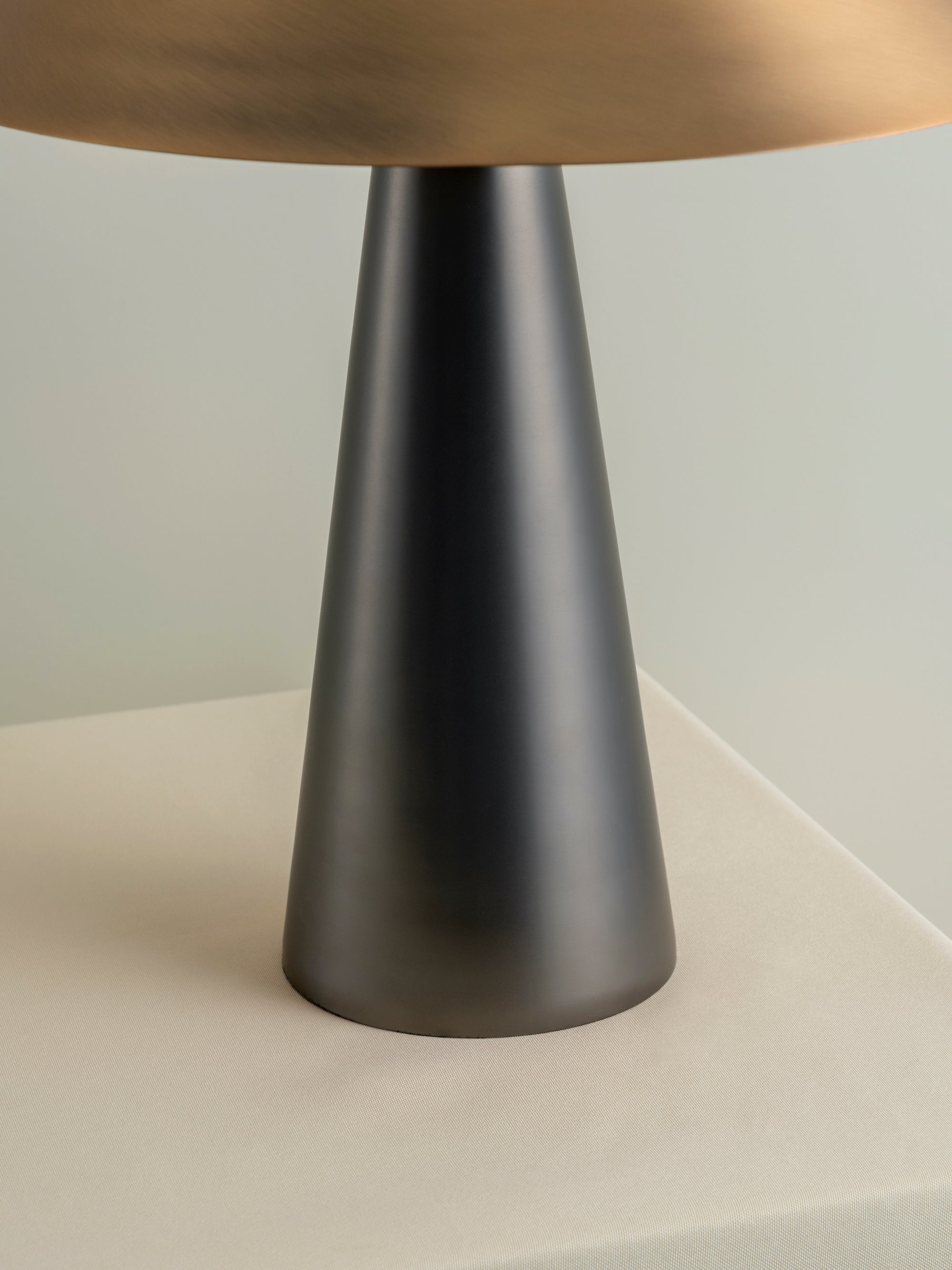 Orta - 1 light antique silver and burnished brass cone table lamp