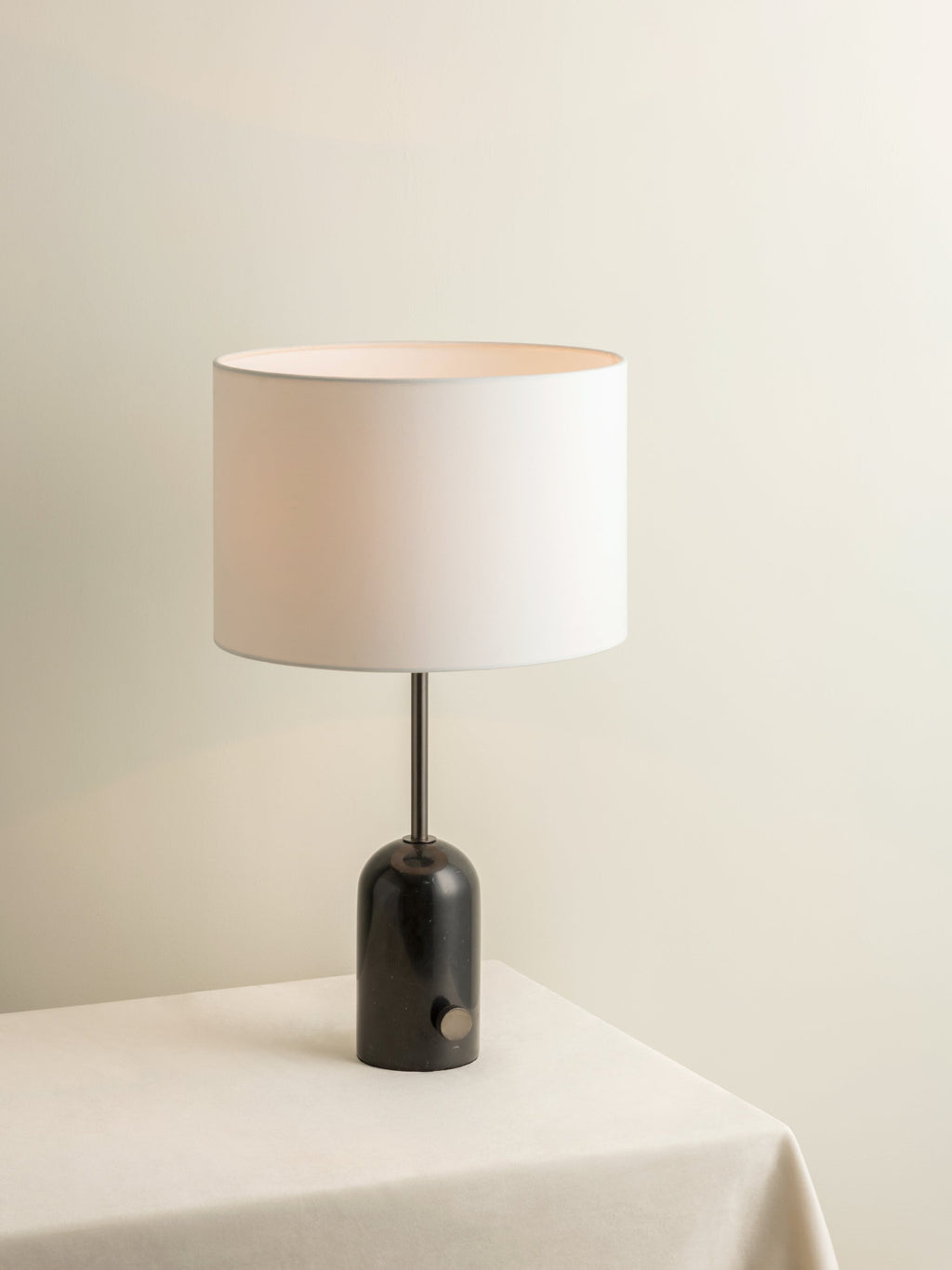 Penn - black marble and graphite silver table lamp