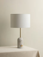 Penn - white marble and brass table lamp