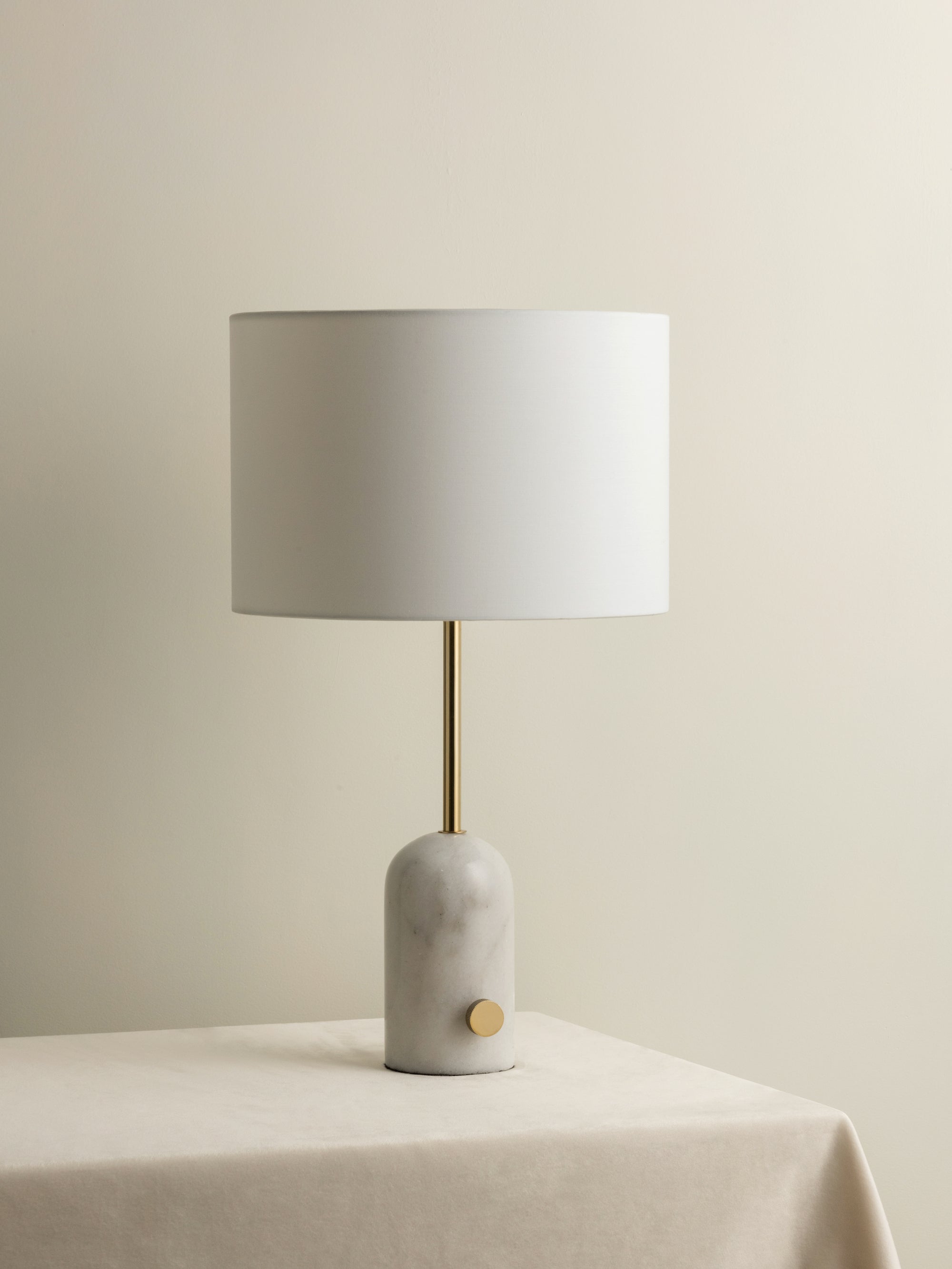 Penn - white marble and brass table lamp