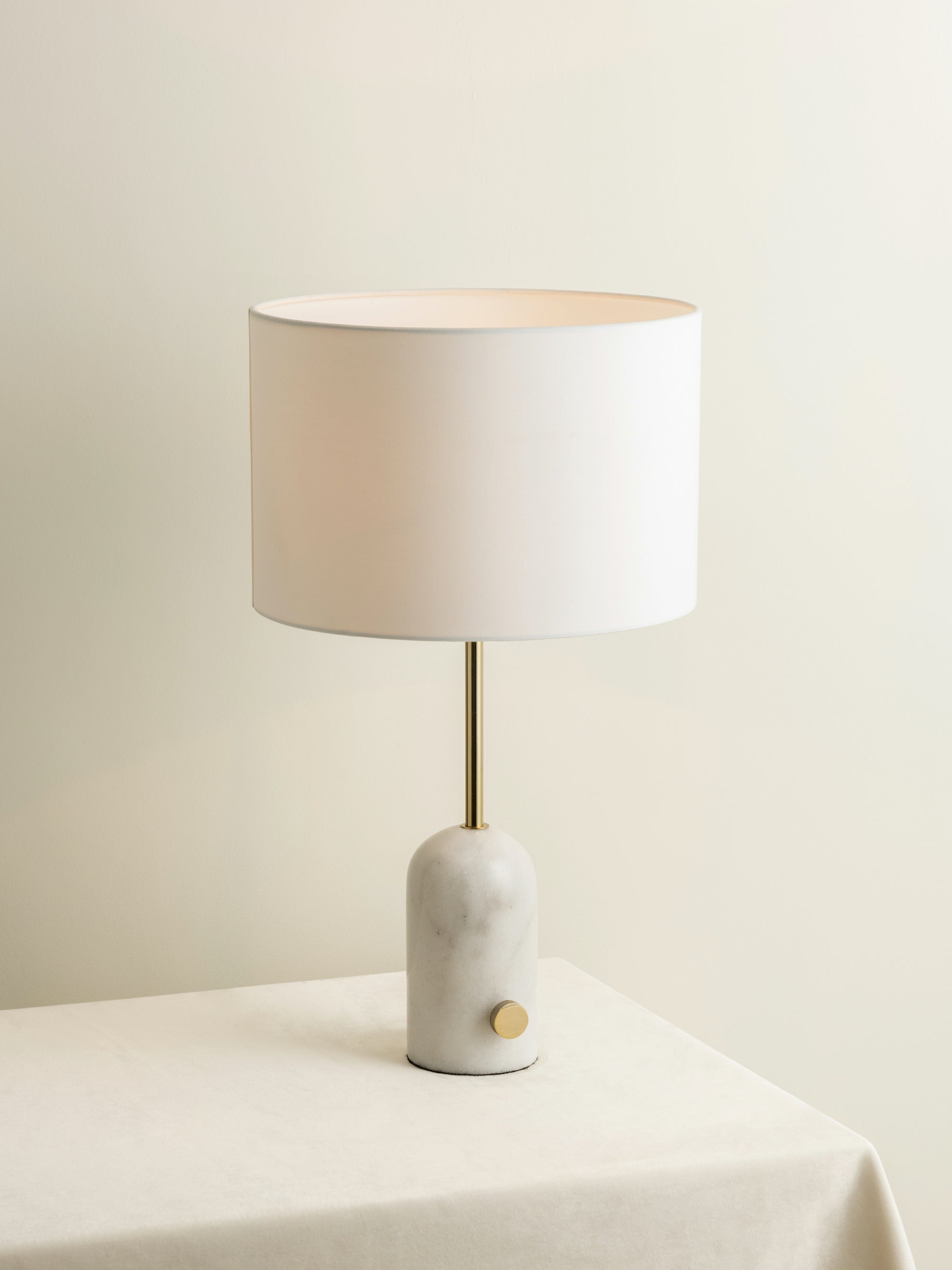 Penn - white marble and brass table lamp