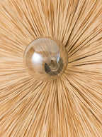 Ridotti - 1 Light Natural Raffia and Burnished Brass Floor Lamp