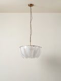 Astera - 4 light alabaster curved glass chandelier