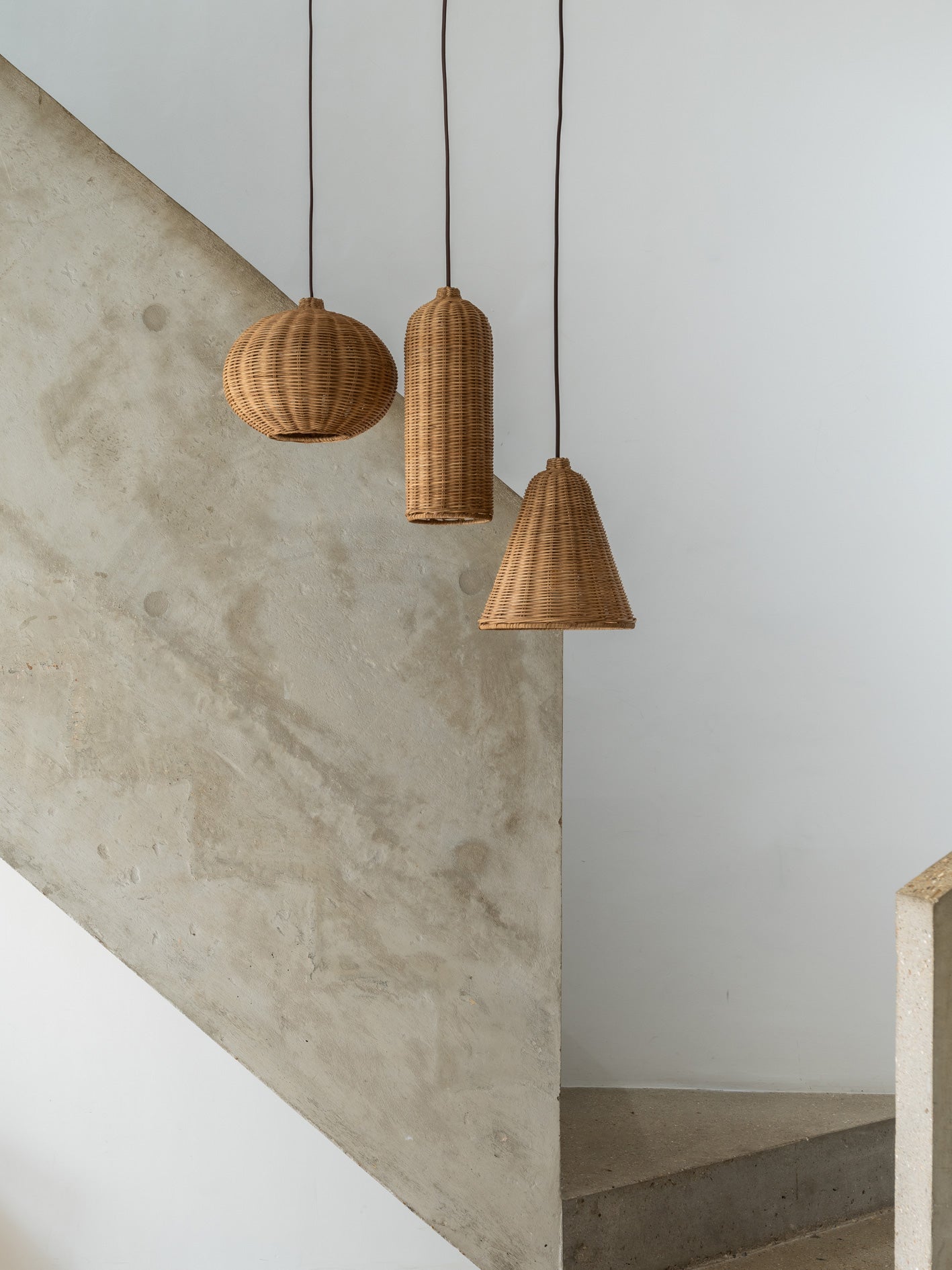 Aditi - 3 light rattan pendant