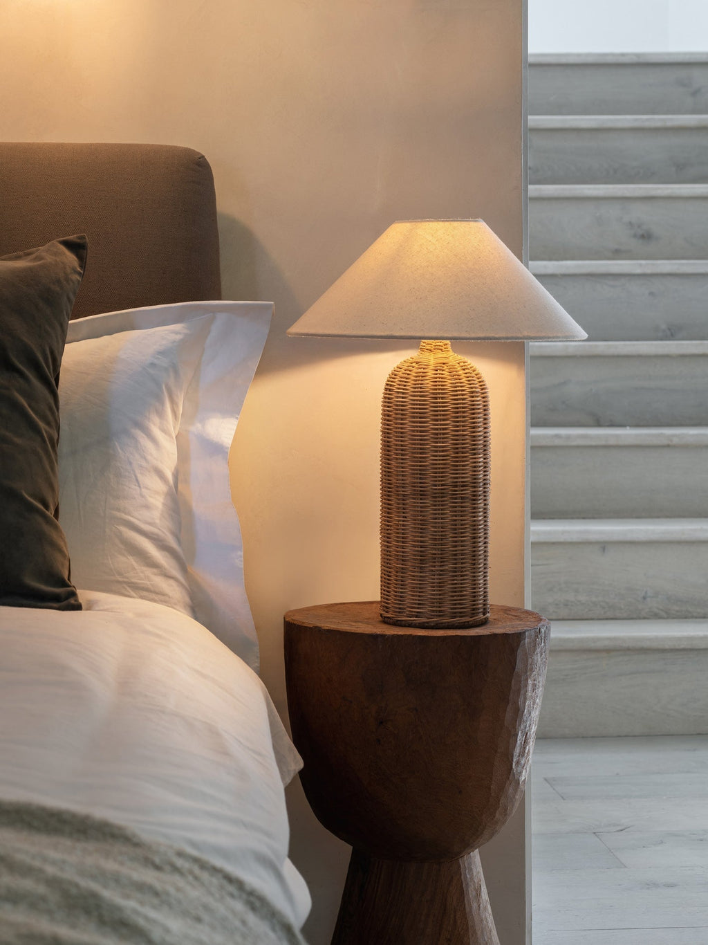 Ensia - tall rattan table lamp