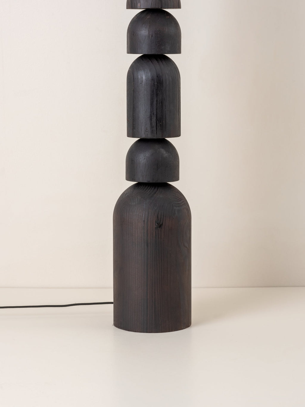 Aska - charred wood and natural linen floor lamp