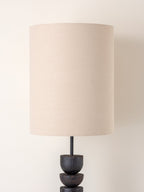 Aska - charred wood and natural linen floor lamp