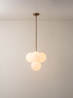 Boule - 4 light brass and opal pendant light
