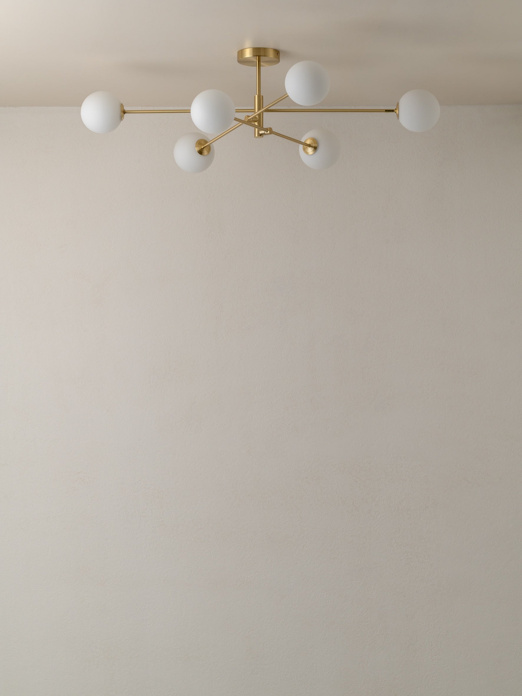 Chelso - 6 light brass and opal pendant