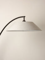 Circo - arc bronze and linen floor lamp