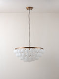 Cloudia - 5 Light large white frosted brass chandelier