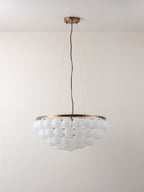 Cloudia - 5 Light large white frosted brass chandelier