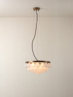 Cloudia - 3 Light small white frosted brass chandelier