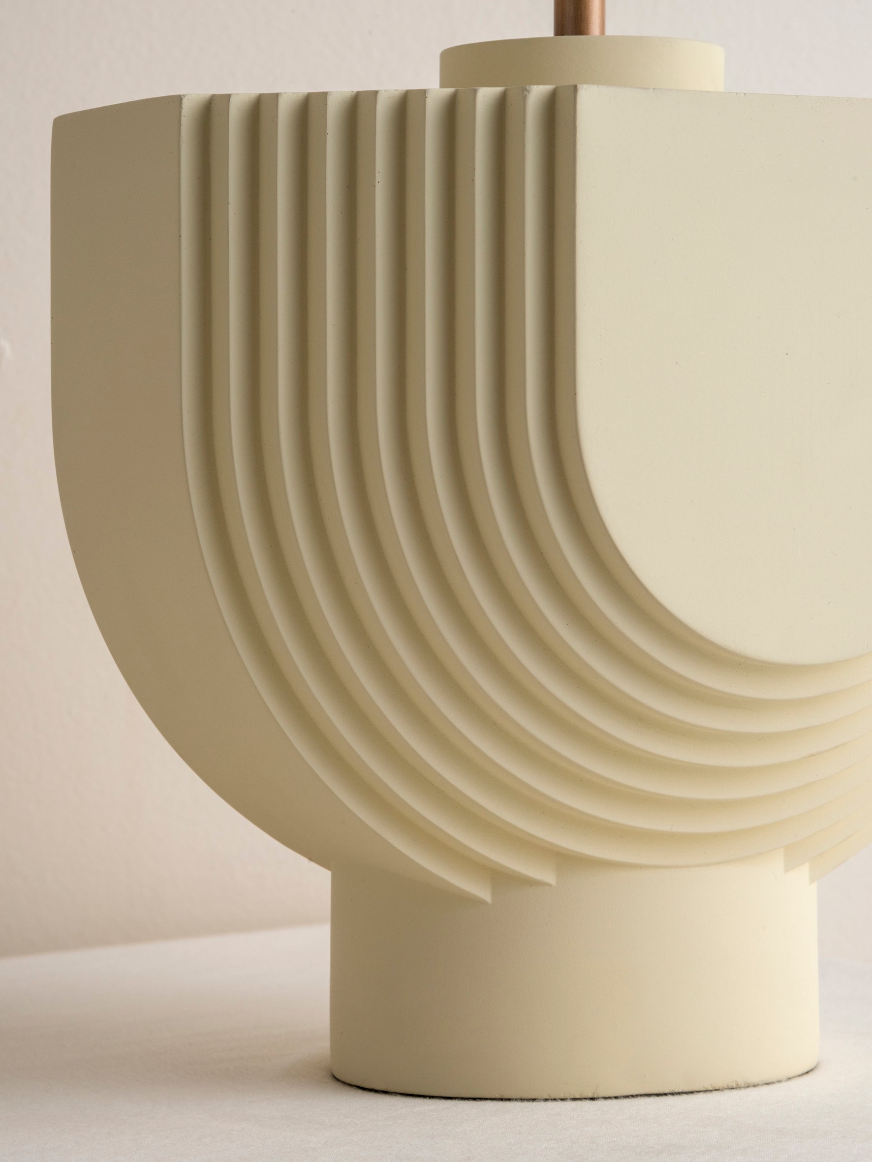 Editions concrete lamp with + bronze shade