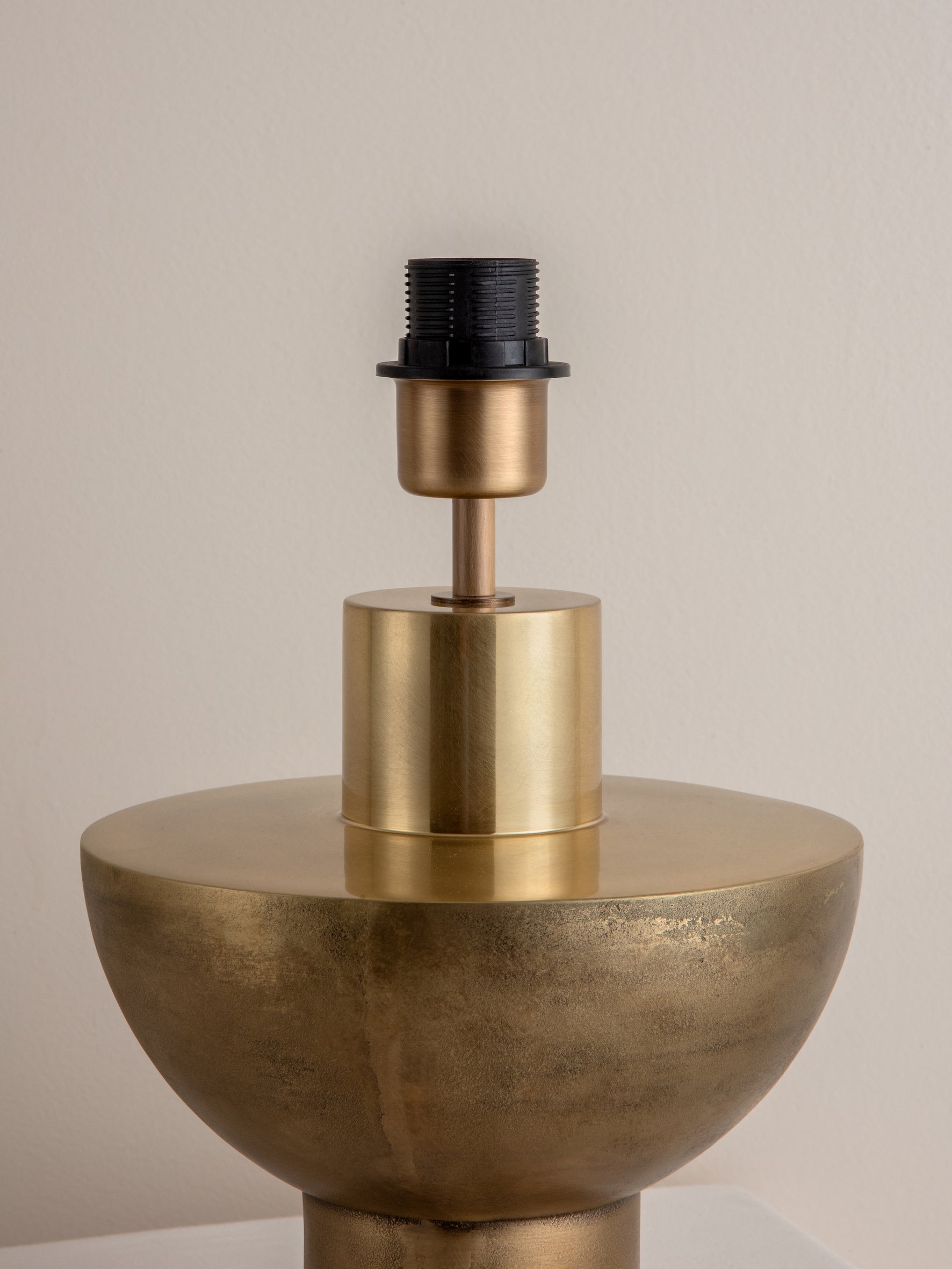 Editions brass lamp with + green lacquer shade