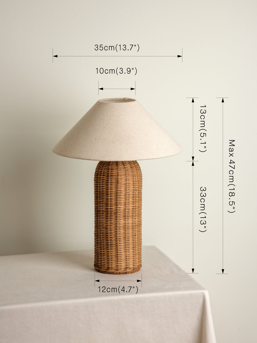 Ensia - tall rattan table lamp