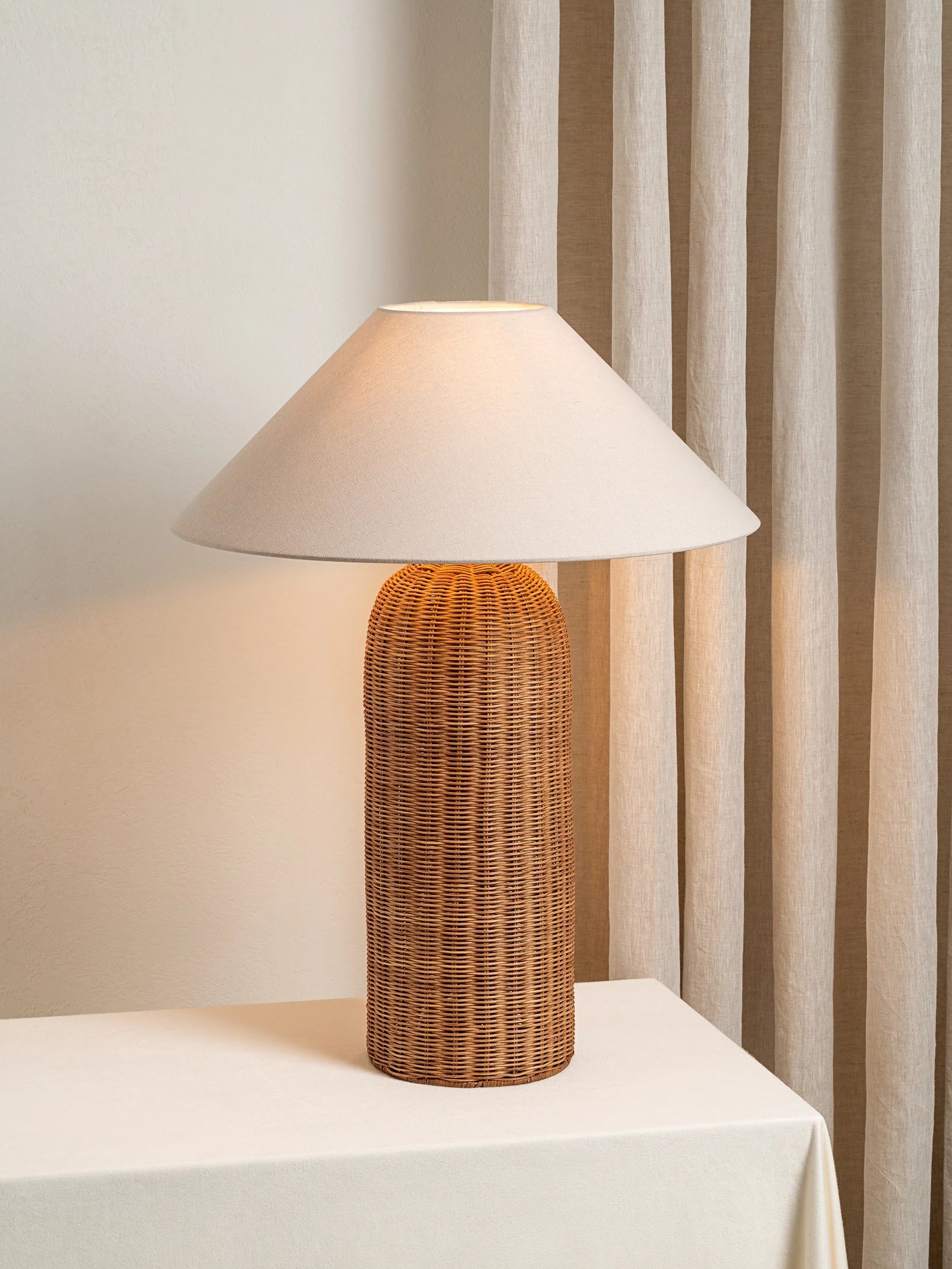 Ensia - extra large rattan table lamp