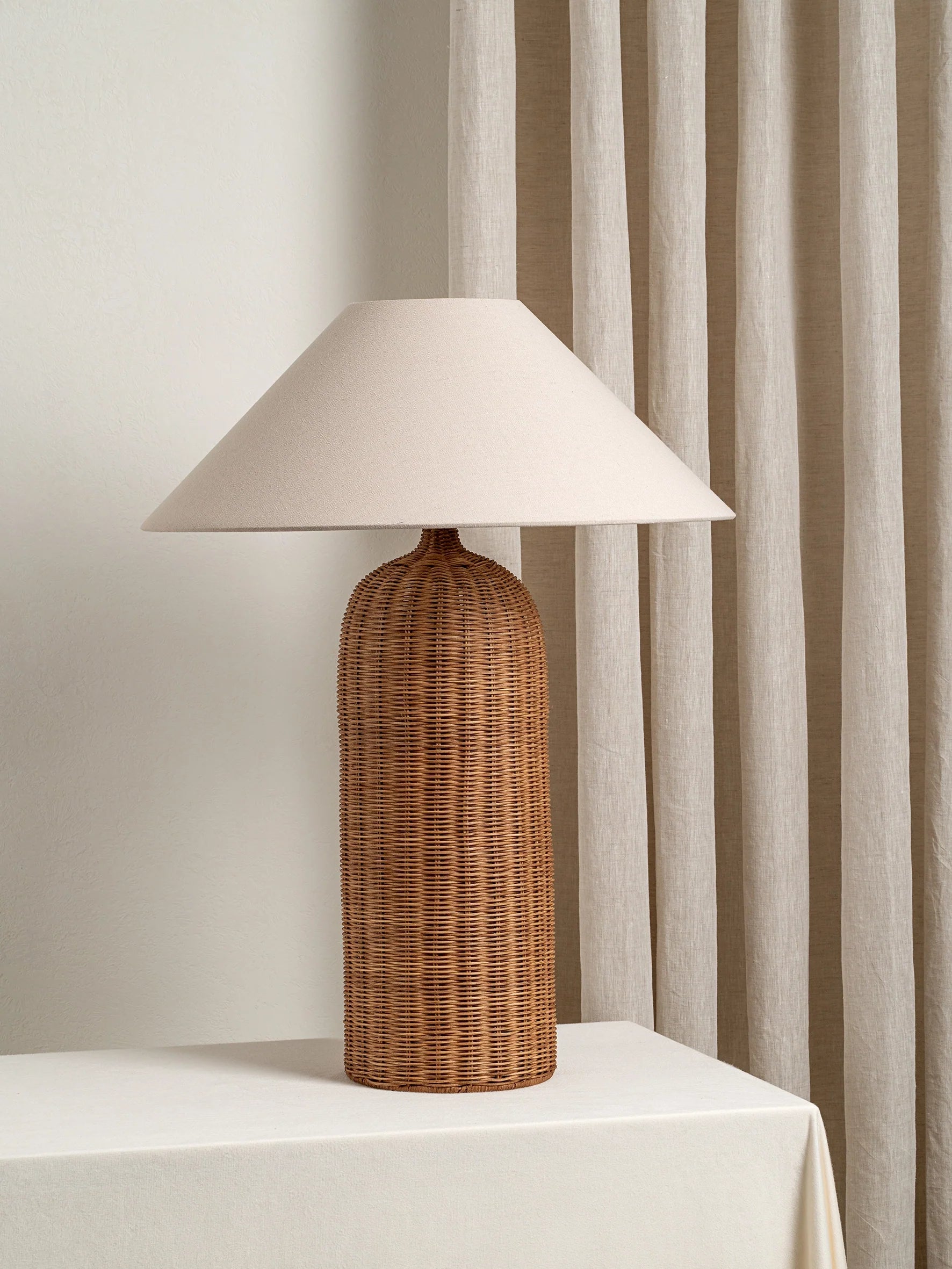 Ensia - extra large rattan table lamp