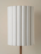 Folia - walnut wood and scalloped natural linen floor lamp