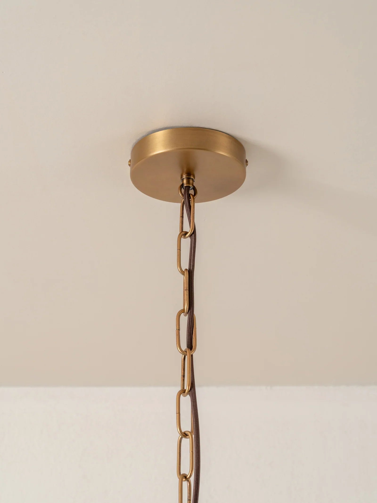 Ottino - aged brass and linen pendant