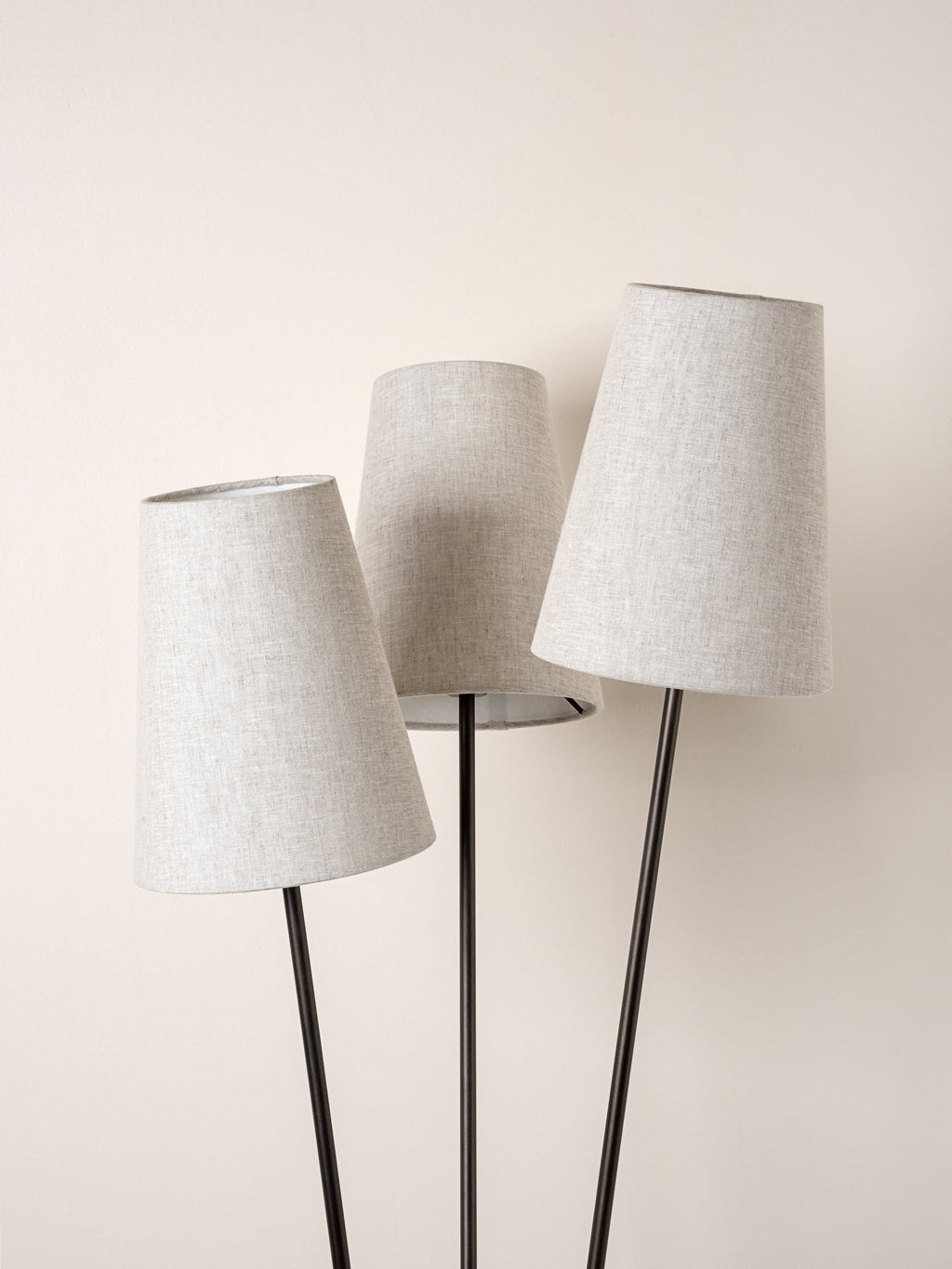 Renwick - 3 light linen and bronze floor lamp