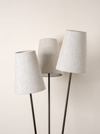 Renwick - 3 light linen and bronze floor lamp