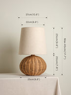 Sanvi - rattan globe table lamp