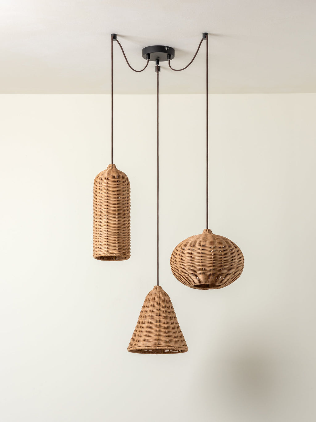 Aditi - 3 light rattan pendant