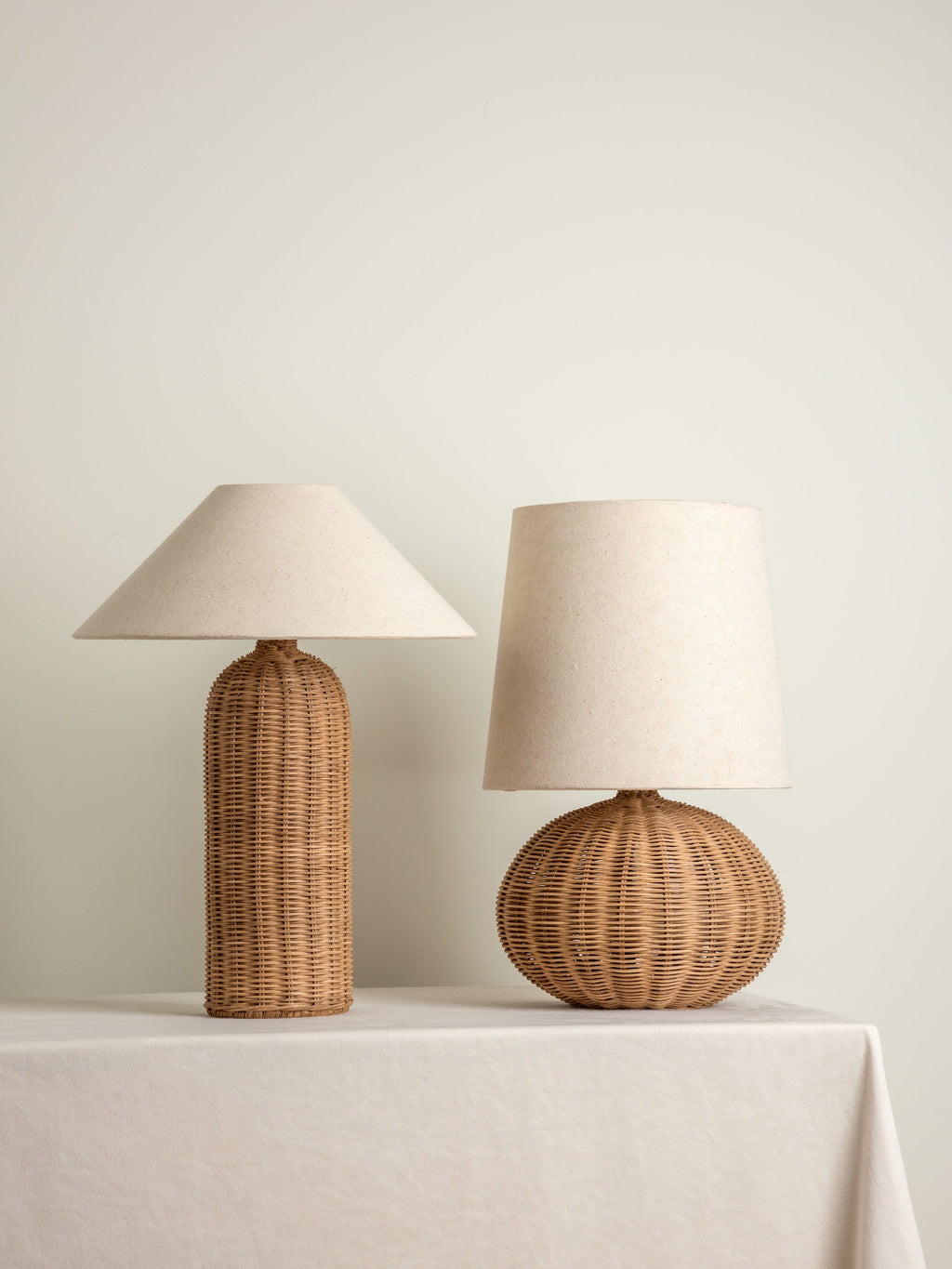 Ensia - tall rattan table lamp